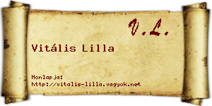 Vitális Lilla névjegykártya